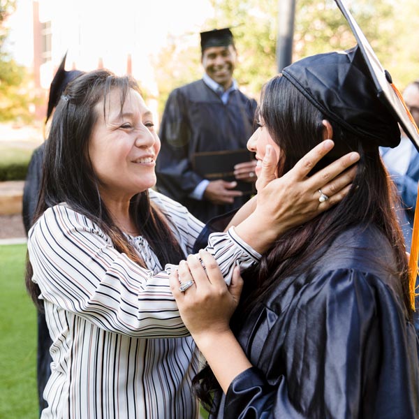 graduate student with mother